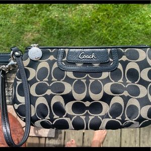 Black Coach Signature Wristlet